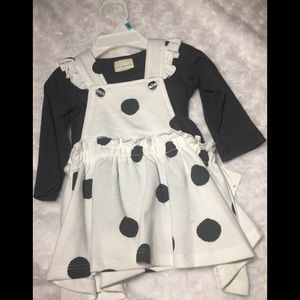 Angel White & Black 2-pc Jumper Set NWT 3-6 month